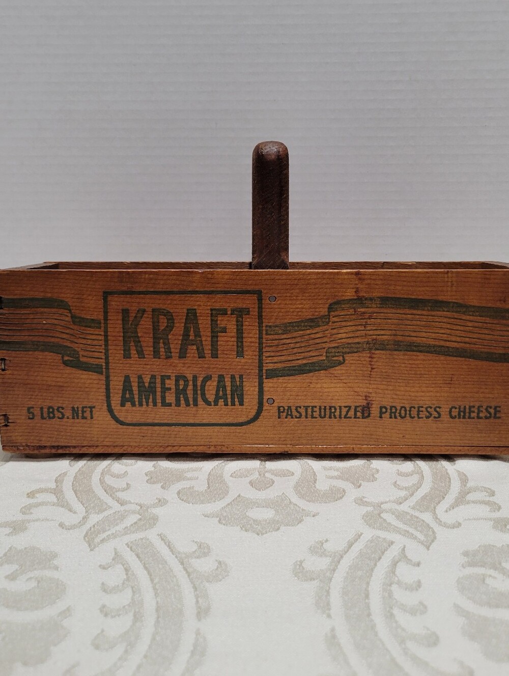 Vintage 1930s Kraft Phenix 5 Lb Stamped Wooden Cheese Box Crate Amer Chicago